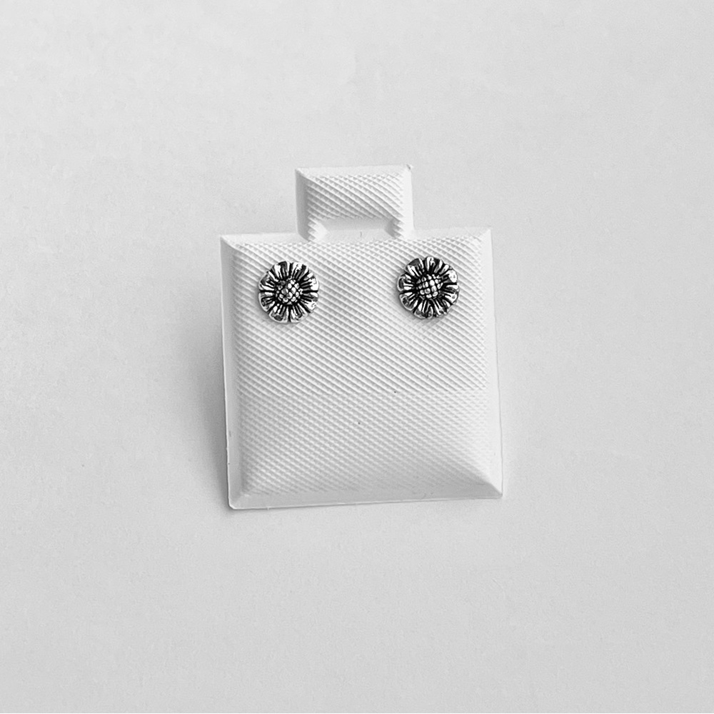 925 Sterling Silver Little Sunflower Stud Earrings, Dainty Flower Silver Earring